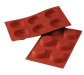 Silikomart Tartlet Mold w/ 6 Sections - Silicone, Red (SF016)-cityfoodequipment.com