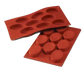 Silikomart Oval Mold w/ 9 Sections - Silicone, Red (SF018)-cityfoodequipment.com