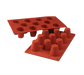 Silikomart Medium Cylinder Mold w/ 11 Sections - Silicone, Red (SF020)-cityfoodequipment.com