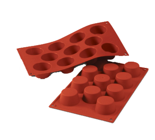Silikomart Mini Muffin Mold w/ 11 Sections - Silicone, Red (SF022)-cityfoodequipment.com