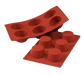 Silikomart Medium Muffin Mold w/ 6 Sections - Silicone, Red (SF023)-cityfoodequipment.com