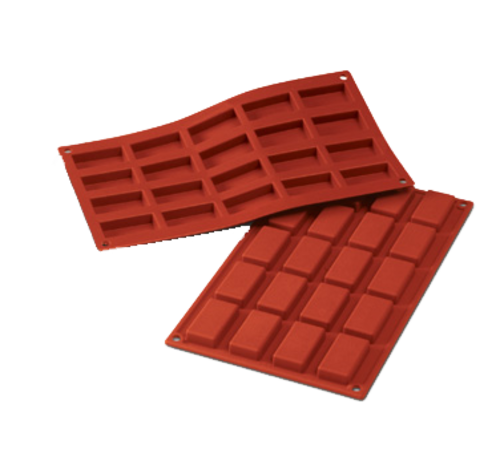 Silikomart Mini Finanziere Mold w/ 20 Sections - Silicone, Red (SF025)-cityfoodequipment.com