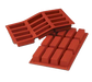 Silikomart Cake Mold w/ 12 Sections - Silicone, Red (SF026)-cityfoodequipment.com