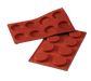 Silikomart Cylinder Mold w/ 8 Sections - Silicone, Red (SF028)-cityfoodequipment.com