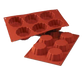 Silikomart Briochette Mold w/ 6 Sections - Silicone, Red (SF035)-cityfoodequipment.com