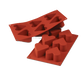 Silikomart Heart Mold w/ 6 Sections - Silicone, Red (SF036)-cityfoodequipment.com