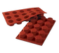 Silikomart Octagon Mold w/ 15 Sections - Silicone, Red (SF037)-cityfoodequipment.com