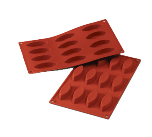 Silikomart Little Boat Mold w/ 12 Sections - Silicone, Red (SF038)-cityfoodequipment.com