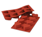 Silikomart Heart Mold w/ 8 Sections - Silicone, Red (SF040)-cityfoodequipment.com