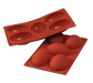 Silikomart Half Egg Mold w/ 5 Sections - Silicone, Red (SF041)-cityfoodequipment.com