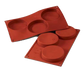 Silikomart Sponge Base Mold w/ 3 Sections - Silicone, Red (SF042)-cityfoodequipment.com