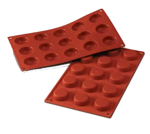 Silikomart Flan Mold w/ 15 Sections - Silicone, Red (SF043)-cityfoodequipment.com