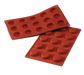 Silikomart Flan Mold w/ 15 Sections - Silicone, Red (SF043)-cityfoodequipment.com