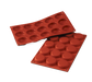 Silikomart Flan Mold w/ 15 Sections - Silicone, Red (SF044)-cityfoodequipment.com
