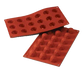 Silikomart Small Diamond Mold w/ 18 Sections - Silicone, Red (SF048)-cityfoodequipment.com