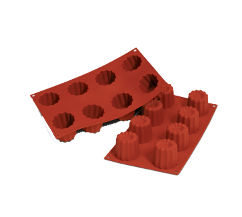 Silikomart Bordelais Mold w/ 8 Sections - Silicone, Red (SF050)-cityfoodequipment.com