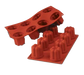 Silikomart Bavarese Mold w/ 8 Sections - Silicone, Red (SF051)-cityfoodequipment.com