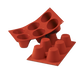Silikomart Muffin Mold w/ 6 Sections - Silicone, Red (SF052)-cityfoodequipment.com