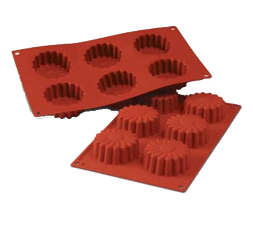 Silikomart Marguerite Mold w/ 6 Sections - Silicone, Red (SF056)-cityfoodequipment.com