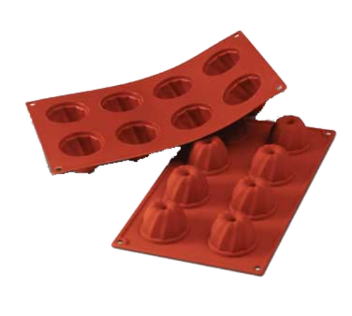 Silikomart Kougloff Mold w/ 8 Sections - Silicone, Red (SF057)-cityfoodequipment.com