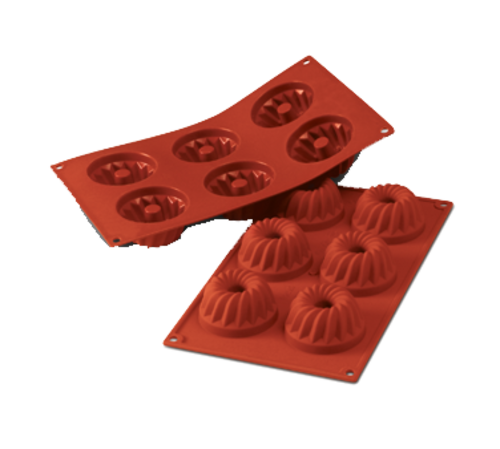 Silikomart Kougloff Mold w/ 6 Sections - Silicone, Red (SF058)-cityfoodequipment.com