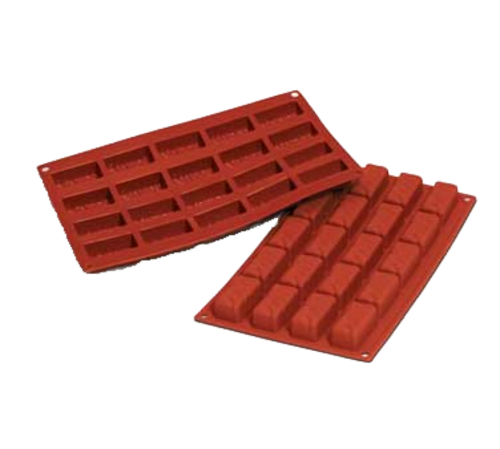 Silikomart Nougat Mold w/ 20 Sections - Silicone, Red (SF060)-cityfoodequipment.com