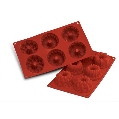 Silikomart Fantasy Mold w/ 6 Sections - Silicone, Red (SF061)-cityfoodequipment.com