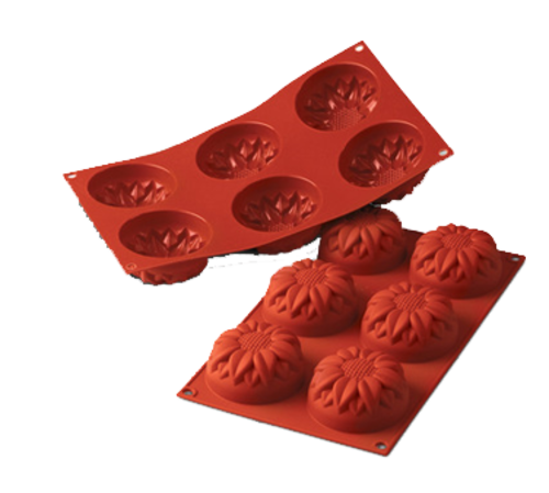 Silikomart Sunflower Mold w/ 15 Sections - Silicone, Red (SF076)-cityfoodequipment.com