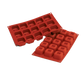 Silikomart Square Savarin Mold w/ 15 Sections - Silicone, Red (SF081)-cityfoodequipment.com