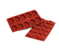 Silikomart Oval Savarin Mold w/ 24 Sections - Silicone, Red (SF084)-cityfoodequipment.com