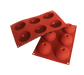 Silikomart Dome Mold w/ 6 Sections - Silicone, Red (SF086)-cityfoodequipment.com
