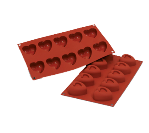 Silikomart Passion Mold w/ 10 Sections - Silicone, Red (SF088)-cityfoodequipment.com