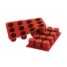 Silikomart Cylinder Mold w/ 12 Sections - Silicone, Red (SF098)-cityfoodequipment.com