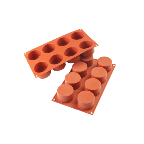 Silikomart Cylinder Mold w/ 8 Sections - Silicone, Red (SF119)-cityfoodequipment.com