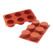 Silikomart Cylinder Mold w/ 6 Sections - Silicone, Red (SF127)-cityfoodequipment.com
