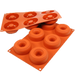 Silikomart Doughnut Mold w/ 6 Sections - Silicone, Red (SF170)-cityfoodequipment.com