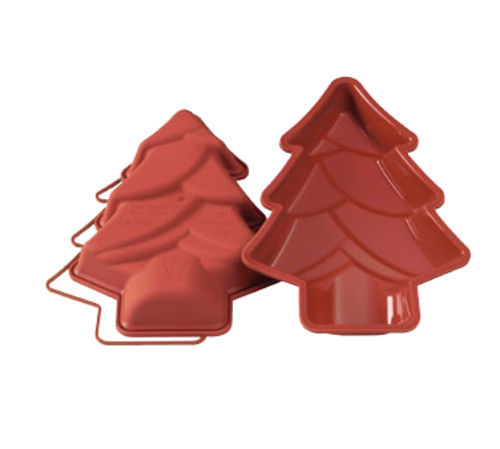Silikomart 11" Pine Tree Mold - 1 1/2"H, Silicone, Red (SFT203)-cityfoodequipment.com