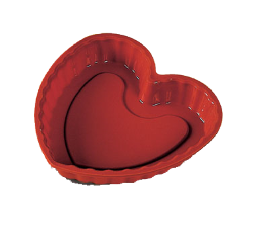 Silikomart 8 5/8" Heart Mold - 1 1/4"H, Silicone, Red (SFT210)-cityfoodequipment.com
