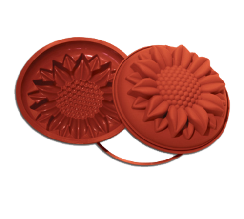 Silikomart 10 1/4" Sun Flower Mold - 2 3/4"H, Silicone, Red (SFT252)-cityfoodequipment.com
