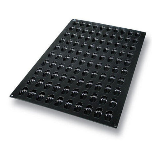 Silikomart Mini Madeleine Mold w/ 100 Sections - Silicone, Black (SQ018)-cityfoodequipment.com