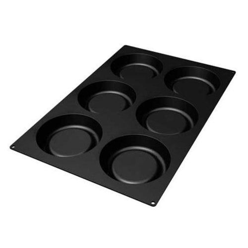 Silikomart Tart Mold w/ 6 Sections - Silicone, Black (SQ031)-cityfoodequipment.com