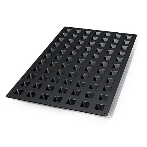 Silikomart Mini Pyramid Mold w/ 77 Sections - Silicone, Black (SQ046)-cityfoodequipment.com