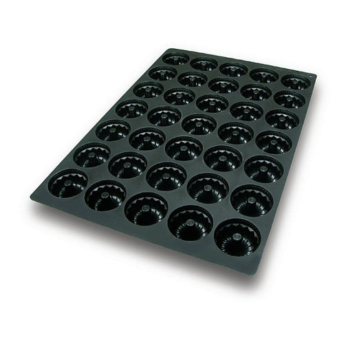 Silikomart Mid Gugelhopf Mold w/ 35 Sections - Silicone, Black (SQ049)-cityfoodequipment.com