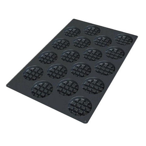 Silikomart Round Waffle Mold w/ 18 Sections - Silicone, Black (SQ051)-cityfoodequipment.com