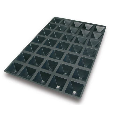Silikomart Pyramid Mold w/ 35 Sections - Silicone, Black (SQ057)-cityfoodequipment.com