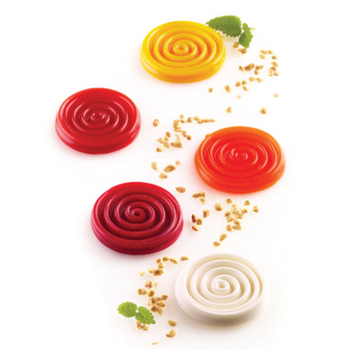 Silikomart Tourbillon Mold w/ 2 Sections - Silicone, White (TOURB100)-cityfoodequipment.com