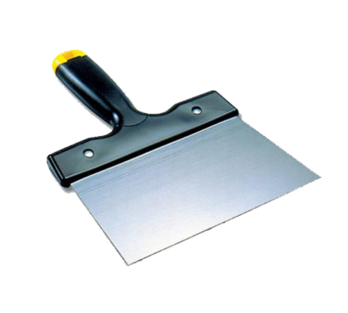 Matfer Bourgeat 112641 Chocolate Scraper - 7" x 4" Blade, Stainless Steel w/ Black Polypropylene Handle-cityfoodequipment.com