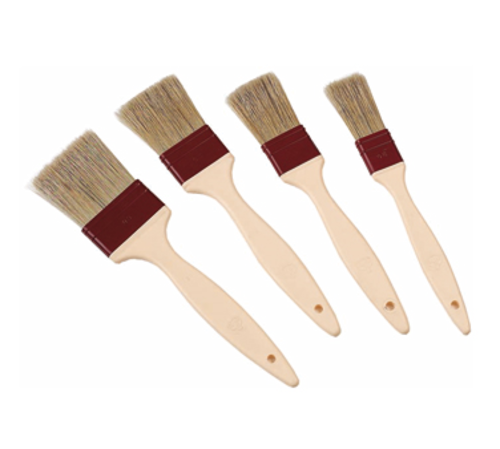 Matfer Bourgeat 116014 1 1/2" Flat Pastry Brush - Natural Bristles, Plastic Handle-cityfoodequipment.com