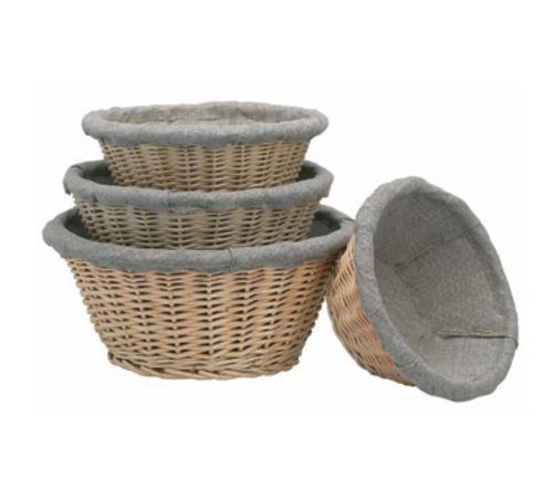 Matfer Bourgeat 118512 10 5/8" Round Proofing Basket w/ 3 lb Capacity, Willow/Linen Lined-cityfoodequipment.com