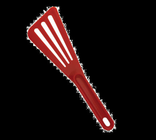 Matfer Bourgeat 112422 Exoglass™ 12" Pelton Slotted Spatula, Heat Resistant to 430 F - Composite, Red-cityfoodequipment.com